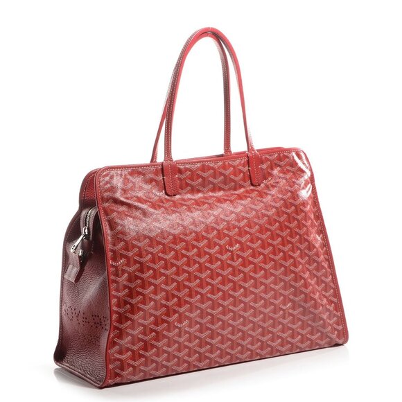 Goyard Goyardine Sac Chien Hardy PM Tote Bag Pet Carrier Purse & Pouch Red - Picture 5 of 16